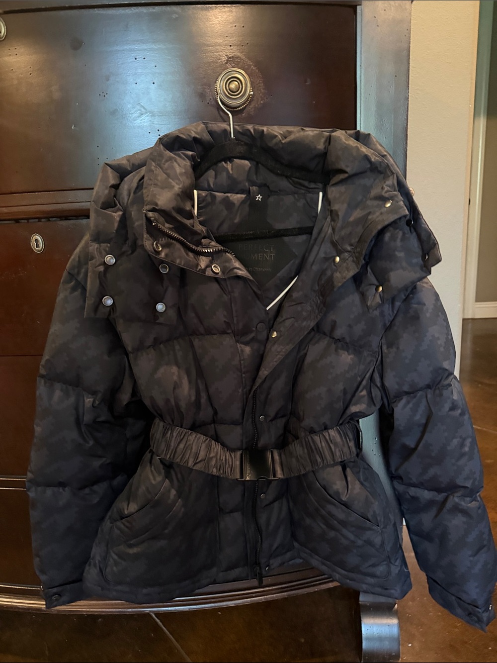 Perfect Moment Black Quilted Belted Ski Jacket